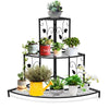 3 Tier Metal Corner Plant Stand Stair-Step Style Flower Pot Display Stand Ladder Plant Rack for Indoor Outdoor Use