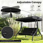 3 Person Outdoor Porch Swing 2-in-1 Large Converting Patio Swing Bed Glider with Adjustable Canopy & Removable Cushions for Yard Balcony