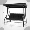 3 Person Outdoor Porch Swing 2-in-1 Large Converting Patio Swing Bed Glider with Adjustable Canopy & Removable Cushions for Yard Balcony