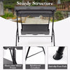 3 Person Porch Swing Outdoor Patio Canopy Swing Chair Swing Glider Hammock with Removable Cushions & Powder-Coated Steel Frame