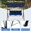 3 Person Porch Swing Outdoor Patio Canopy Swing Chair Swing Glider Hammock with Removable Cushions & Powder-Coated Steel Frame