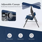 3 Person Porch Swing Outdoor Patio Canopy Swing Chair Swing Glider Hammock with Removable Cushions & Powder-Coated Steel Frame