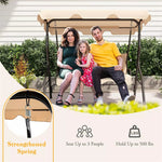 3 Person Porch Swing Outdoor Patio Canopy Swing Chair Swing Glider Hammock with Removable Cushions & Powder-Coated Steel Frame