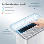 60-Pint Portable Dehumidifier for Home & Basements, 4000 Sq. Ft Dehumidifier with 3-Color Digital Display, Auto Manual Drainage