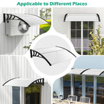 40" x 48" Window Awning Modern Polycarbonate Overhead Door Awning Canopy with Hollow Sheet for Rain Snow Sunlight UV Protection UPF 50+