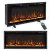 42" Linear Electric Fireplace Wall Mounted Freestanding Recessed 1500W Slim Fireplace Heater with Remote Control