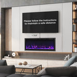 42" Linear Electric Fireplace Wall Mounted Freestanding Recessed 1500W Slim Fireplace Heater with Remote Control