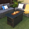 42" Rectangular Propane Fire Pit Table 60,000 BTU Gas Fire Pit with Solid Steel Frame & Waterproof Cover for Patio Backyard