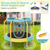 48" Round Mini Kids Trampoline Outdoor Indoor Toddler Trampoline with Enclosure Net & Heavy-duty Metal Frame U-shaped Legs