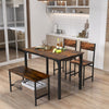 4 Piece Modern Dining Table Set Kitchen Table with 2 Chairs & Storage Rack Bench