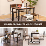 4 Piece Modern Dining Table Set Kitchen Table with 2 Chairs & Storage Rack Bench