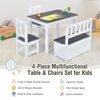 4 Piece Wooden Kids Activity Table & Chairs Set with Toy Storage Bench for Children Playroom