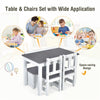 4 Piece Wooden Kids Activity Table & Chairs Set with Toy Storage Bench for Children Playroom