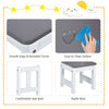 4 Piece Wooden Kids Activity Table & Chairs Set with Toy Storage Bench for Children Playroom