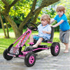 Kids Ride On Pedal Go Kart 4 Wheel Pedal Kart Off-Road Go Kart Racer Car with Adjustable Seat