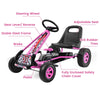 Kids Ride On Pedal Go Kart 4 Wheel Pedal Kart Off-Road Go Kart Racer Car with Adjustable Seat