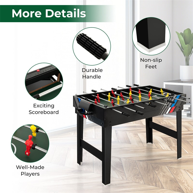 4-in-1 Multi Game Table 49" Combination Game Table with Foosball Billiards Ping Pong Slide Hockey Table for Home Game Room