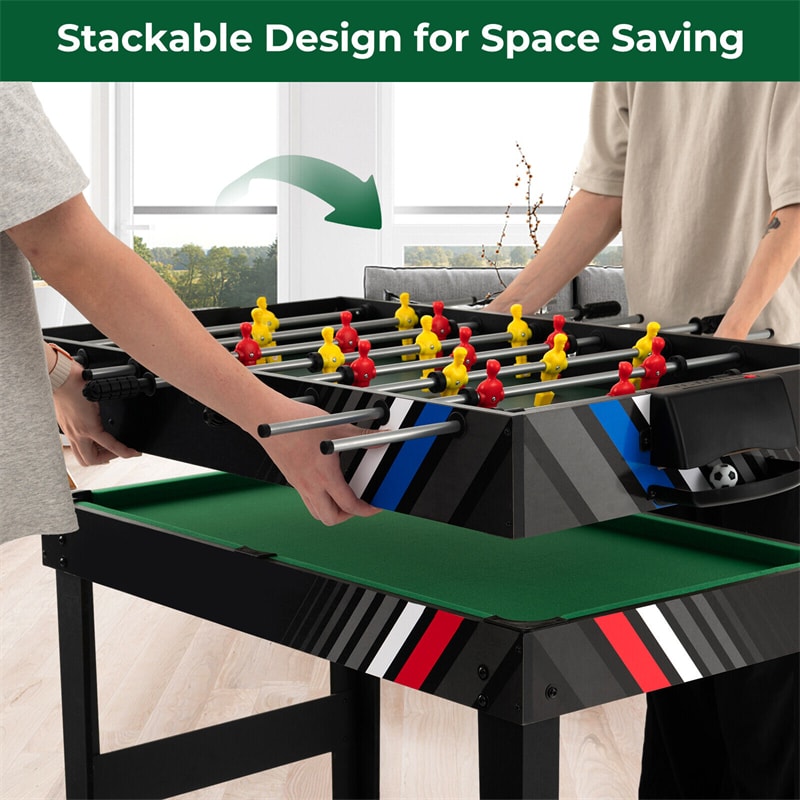 4-in-1 Multi Game Table 49" Combination Game Table with Foosball Billiards Ping Pong Slide Hockey Table for Home Game Room