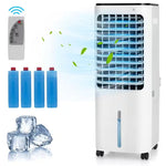 4-in-1 Portable Evaporative Air Cooler with Fan & Humidifier Mode, Quiet Swamp Cooler w/ Remote Control, 4 Ice Boxes, 12L Water Tank & 7.5H Timer