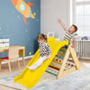 3-Side Wooden Triangle Climber with Slide Ramp, Climbing Net & Board, 4-in-1 Pikler Triangle Ladder Montessori Climbing Toys for Toddlers