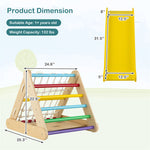 3-Side Wooden Triangle Climber with Slide Ramp, Climbing Net & Board, 4-in-1 Pikler Triangle Ladder Montessori Climbing Toys for Toddlers