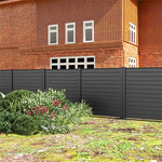 Outdoor Privacy Screen 2 Panels 48''H Decorative Air Conditioner Fence Vinyl Fence Garbage Can Enclosure with 3 Stakes