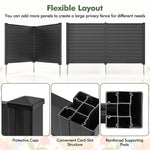 Outdoor Privacy Screen 2 Panels 48''H Decorative Air Conditioner Fence Vinyl Fence Garbage Can Enclosure with 3 Stakes