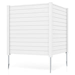 Outdoor Privacy Screen 2 Panels 48''H Decorative Air Conditioner Fence Vinyl Fence Garbage Can Enclosure with 3 Stakes