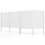 Outdoor Privacy Screen 2 Panels 48''H Decorative Air Conditioner Fence Vinyl Fence Garbage Can Enclosure with 3 Stakes