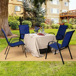 4-Pack Stackable Patio Dining Chairs All Weather Heavy Duty Outdoor Chairs with Armrests for Poolside Deck Backyard