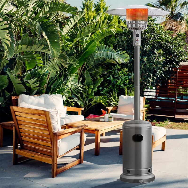 Propane Patio Heater 50,000 BTU Stainless Steel Standing Gas Outdoor Heater with Wheels