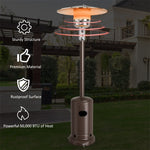 Propane Patio Heater 50,000 BTU Stainless Steel Standing Gas Outdoor Heater with Wheels