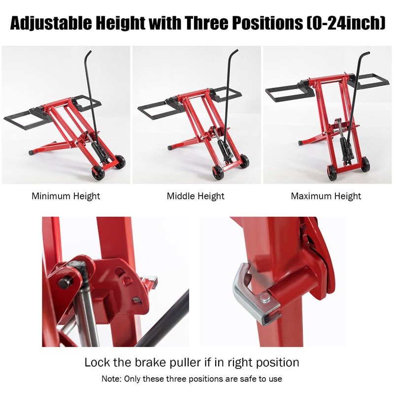 Lawn Mower Lift 500 LBS Capacity Zero Turn Mower Lift with Hydraulic Jack & Adjustable Lifting Height for Riding Lawn Mower Tractors