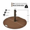 50LBS Steel Patio Umbrella Base with Wheels, 27.5" Heavy Duty Outdoor Round Umbrella Stand for Poolside Backyard Garden Lawn