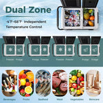 12V Dual Zone Car Refrigerator On Wheels 53-Quart Portable Car Fridge Freezer for RV Camping with Touch Control Panel, ECO Mode, Reversible Lids