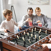 54” Foosball Table Soccer Game Table Competition Sized Football Arcade Table for Adults Kids with 2 Balls