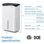 5500 Sq.Ft Portable Dehumidifier for Home Basements, 100-Pint Dehumidifier with Smart App & Alexa Control and Drain Hose