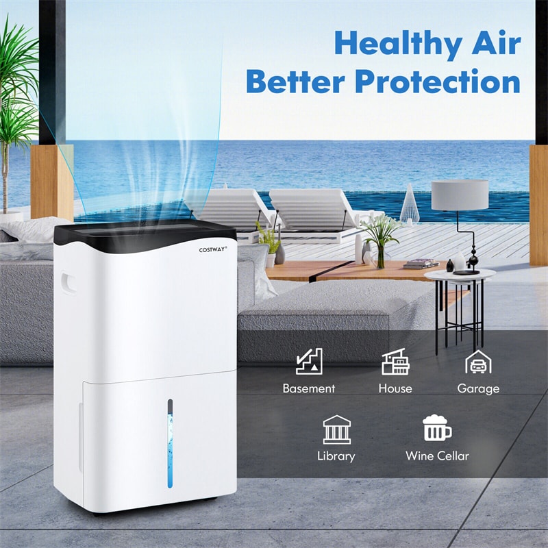 5500 Sq.Ft Portable Dehumidifier for Home Basements, 100-Pint Dehumidifier with Smart App & Alexa Control and Drain Hose