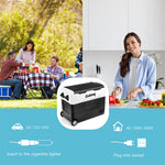 12V Car Refrigerator with Wheels, 58 Quart Dual Zone Portable Fridge Freezer DC/AC RV Freezer Electric Cooler for Home Camping Vehicle Travel