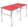 60" Portable Table Tennis Table Folding Ping Pong Table with Net, 2 Paddles & 4 Balls, Multipurpose Freestanding Table for Indoor Outdoor Use