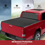 5.8FT Soft Quad Fold Tonneau Cover Weatherproof Truck Bed Cover for 14-23 Chevy GMC Silverado Sierra 1500, 15-23 Chevy GMC Silverado Sierra 2500/3500