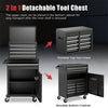 5-Drawer Rolling Tool Chest Tool Storage Cabinet Steel Garage Tool Box with Removable Upper Chest, Wheels, Locking System & Adjustable Shelf