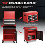 5-Drawer Rolling Tool Chest Tool Storage Cabinet Steel Garage Tool Box with Removable Upper Chest, Wheels, Locking System & Adjustable Shelf