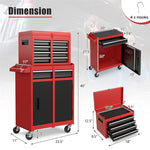 5-Drawer Rolling Tool Chest Tool Storage Cabinet Steel Garage Tool Box with Removable Upper Chest, Wheels, Locking System & Adjustable Shelf