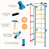 5-in-1 Steel Swedish Ladder Wall Set Toddler Climbing Toy Kids Indoor Jungle Gym with Pull-up Bar & Gymnastic Rings