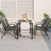 5 Piece Patio Rattan Dining Set Outdoor Dining Table Chairs Set for 4 with Heavy-Duty Metal Frame, Machine Woven Wicker Tabletop & Seat