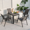 5 Piece Patio Rattan Dining Set Outdoor Dining Table Chairs Set for 4 with Heavy-Duty Metal Frame, Machine Woven Wicker Tabletop & Seat