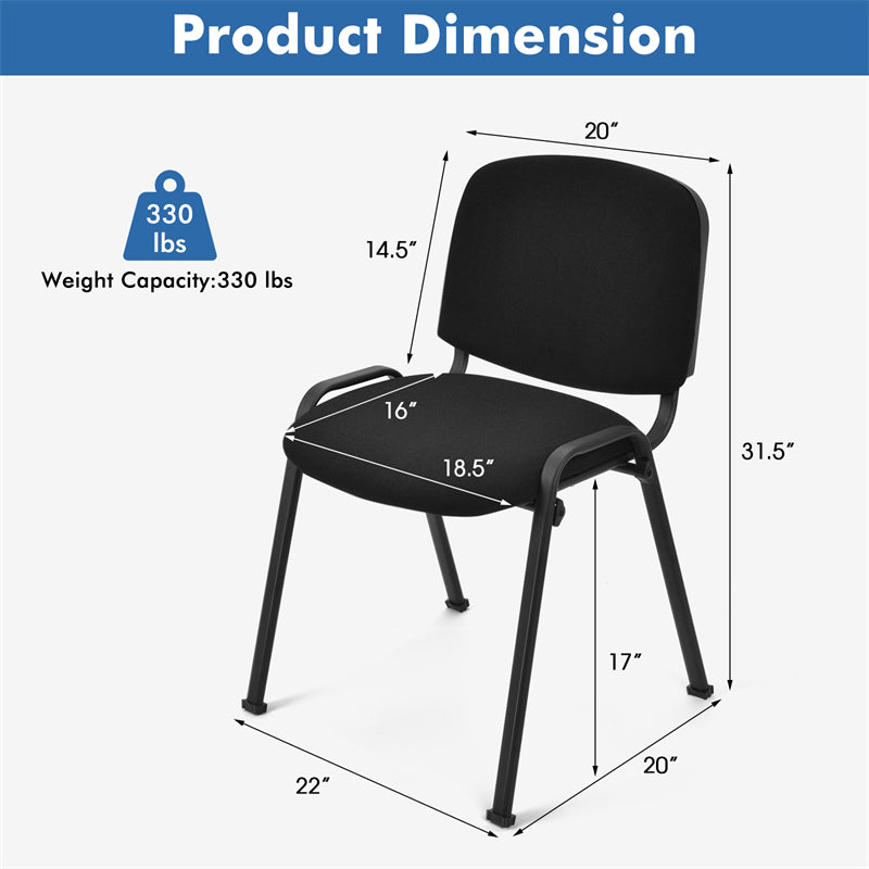 5-Pack Conference Chairs Stackable Office Guest Chairs Waiting Room Reception Chairs with Ergonomic Upholstered Backs & Seats