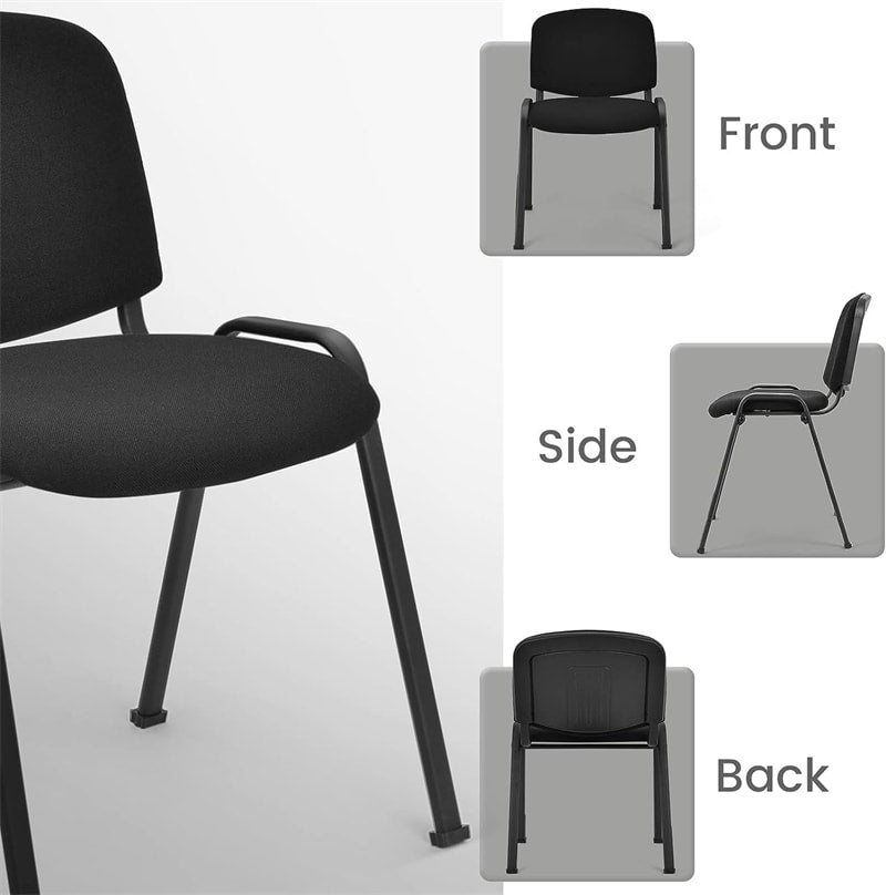 5-Pack Conference Chairs Stackable Office Guest Chairs Waiting Room Reception Chairs with Ergonomic Upholstered Backs & Seats