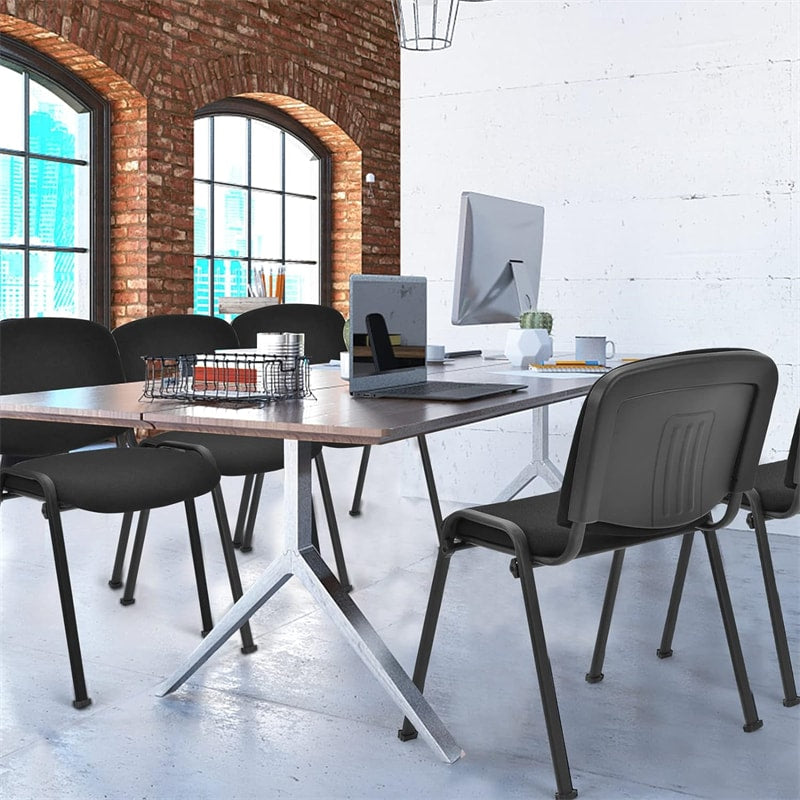 5-Pack Conference Chairs Stackable Office Guest Chairs Waiting Room Reception Chairs with Ergonomic Upholstered Backs & Seats